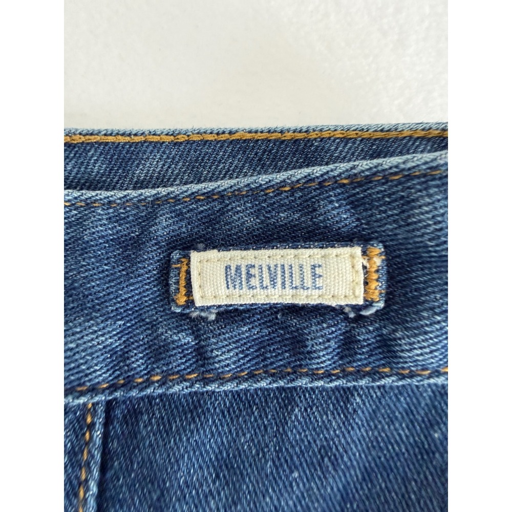 Melville Denim Mini Skirt Women 25 Blue Button Front A-Line Classic Preppy Boho - Picture 6 of 8